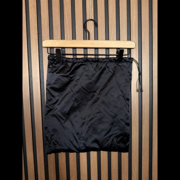 Prada Dust Bag 13.5 x 14.75 Black Stroage Adjustable Accessory Satin - Picture 3 of 6